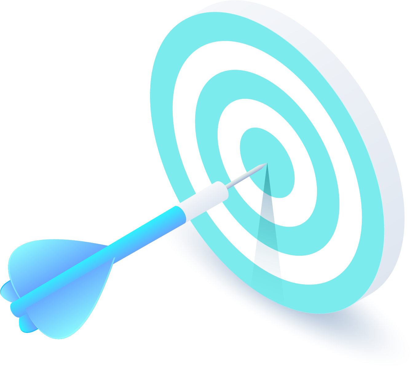 Target with arrow hitting bullseye, symbolizing precision in social media advertising and engagement strategies.
