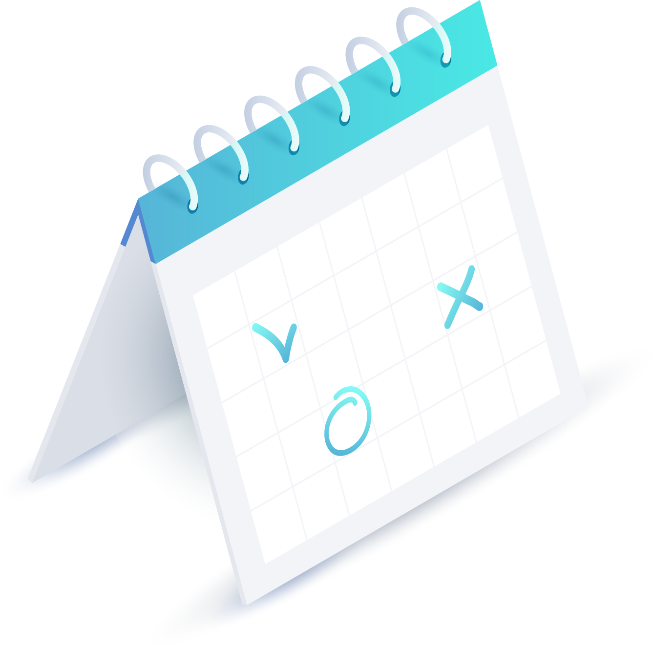 Calendar with checkmarks and symbols, representing bookings and reservations for digital marketing strategies.