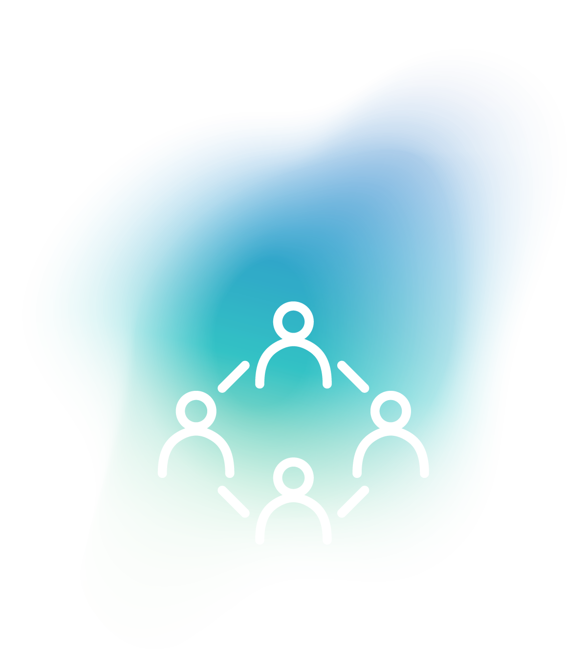 Graphic illustrating a collaborative network of people, symbolizing cross-team alignment and strategic partnerships for sustainable business growth.