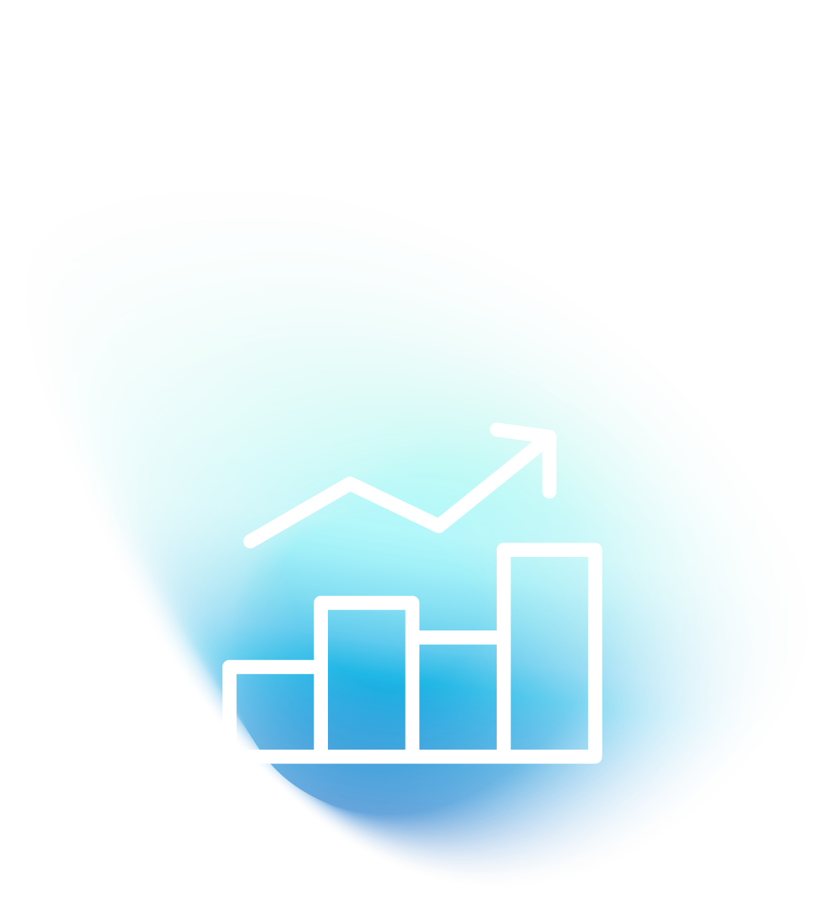 Graphical representation of an upward trend with bars and a line, symbolizing increased sales and ROI for businesses through effective call-first marketing strategies.