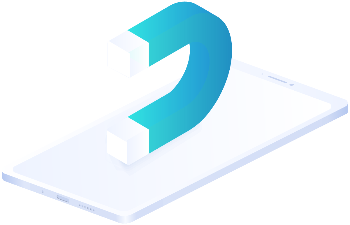 Stylized question mark emerging from a smartphone, symbolizing user-friendly ticketing solutions by Hagadone Media and Ticket Goat for event success.