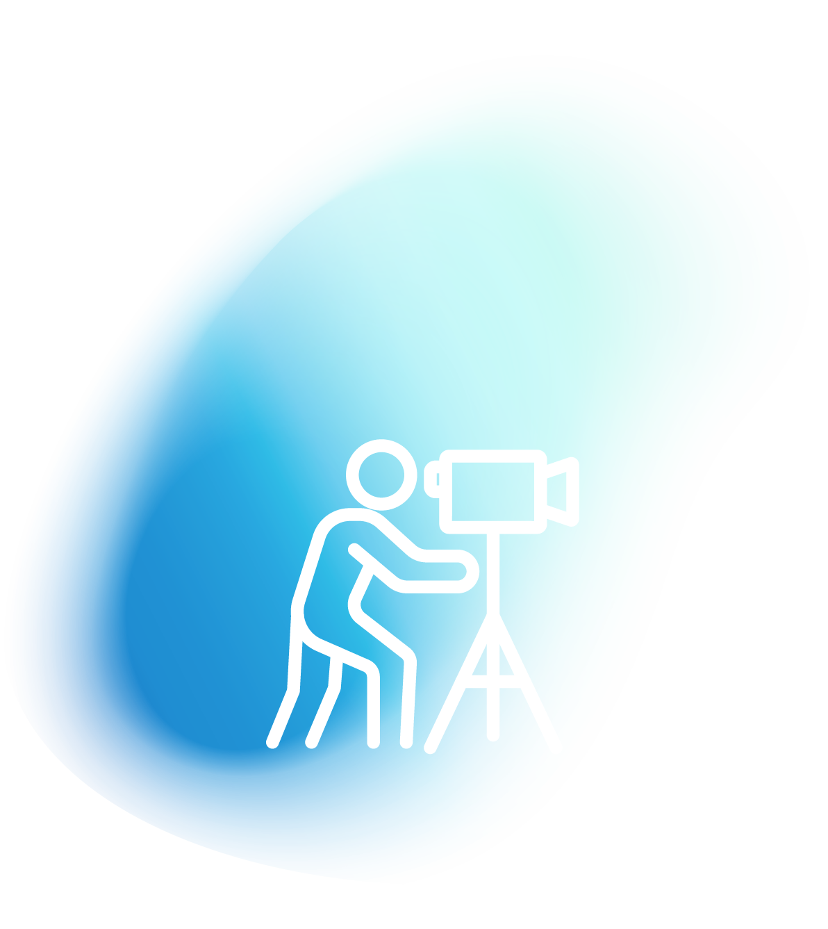 Person operating a video camera on a tripod, representing corporate and promotional video services by Hagadone Media Group and Quicksilver Studios.
