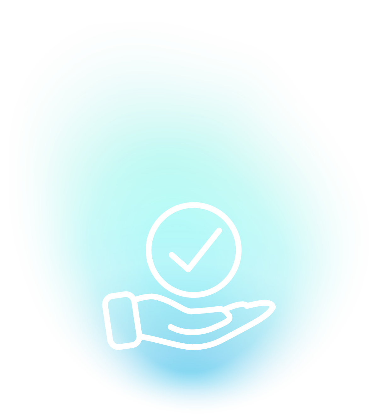 Hand holding a checkmark symbol, representing user-friendly ticketing solutions and event success for Hagadone Media Group and Ticket Goat.